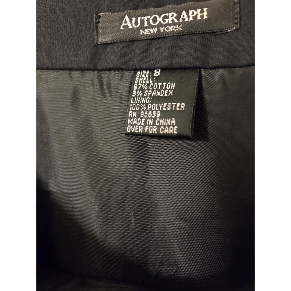 Autograph New York Black Embroidered Cotton Blend A-Line Skirt Size‎ 8